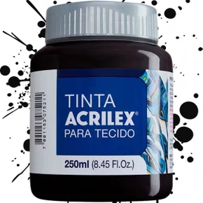 Tinta para Tecido Preto 250ml Acrilex