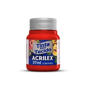 Tinta para Tecido Vermelho Escarlate 37ml Acrilex