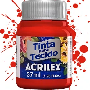 Tinta para Tecido Vermelho Escarlate 37ml Acrilex