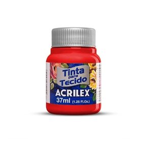 Tinta para Tecido Vermelho Natal 37ml Acrilex
