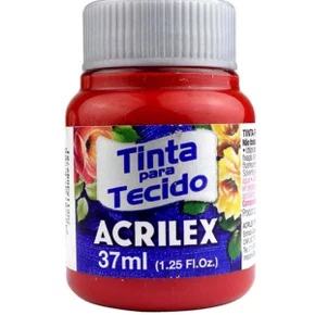 Tinta para Tecido Vermelho Profundo 37ml Acrilex
