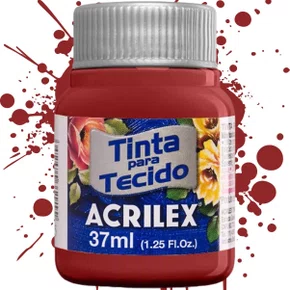 Tinta para Tecido Vermelho Profundo 37ml Acrilex