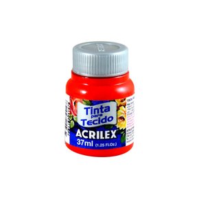 Tinta para Tecido Vermelho Vivo 37ml Acrilex