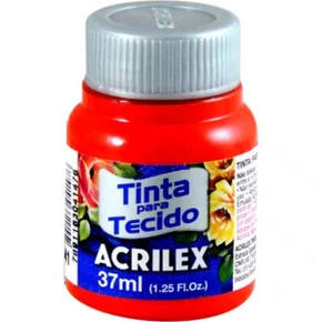 Tinta para Tecido Vermelho Vivo 37ml Acrilex