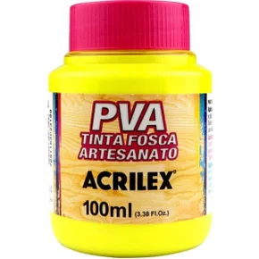 Tinta PVA Fosca 100ml Amarelo Limão Acrilex