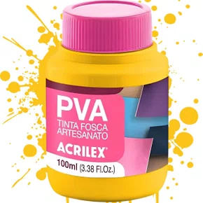 Tinta PVA Fosca 100ml Amarelo Ouro Acrilex