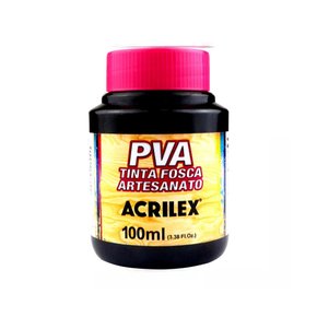 Tinta PVA Fosca 100ml Preto Acrilex
