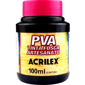 Tinta PVA Fosca 100ml Preto Acrilex