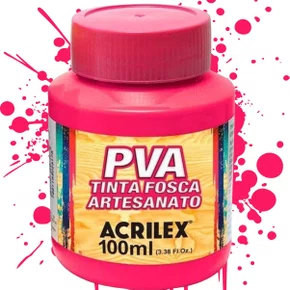 Tinta PVA Fosca 100ml Rosa Escuro Acrilex