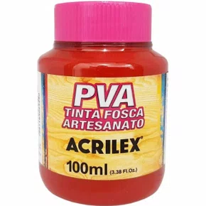 Tinta PVA Fosca 100ml Vermelho Escarlate Acrilex