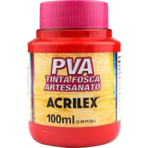 Tinta PVA Fosca 100ml Vermelho Fogo Acrilex