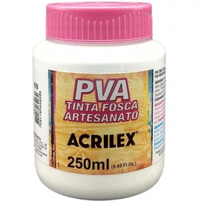 Tinta PVA Fosca 250ml Branco Acrilex