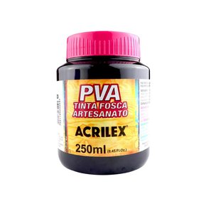 Tinta PVA Fosca 250ml Preto Acrilex