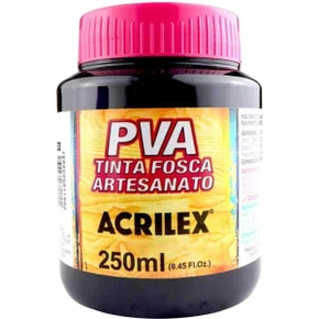Tinta PVA Fosca 250ml Preto Acrilex