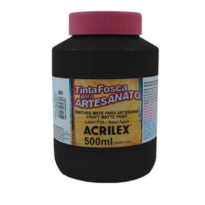 Tinta PVA Fosca 500ml Preto Acrilex