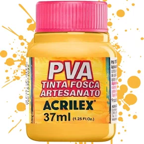 Tinta PVA Fosca Amarelo Ouro 37ml Acrilex
