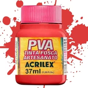 Tinta PVA Fosca Vermelho Fogo 37ml Acrilex