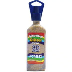 Tinta Relevo Dimensional Glitter Ouro Acrilex