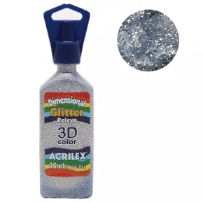 Tinta Relevo Dimensional Glitter Prata Acrilex