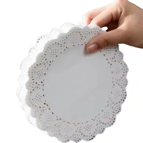 Toalha de Papel Rendada Branca 8,5 cm com 100 Unidades