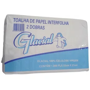 Toalha Interfolha Branca Virgem com 1000 Unidades 22,5x21 Glacial