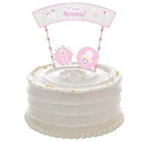 Topo De Bolo Chá Bebê Menina C/ 6 Un Regina