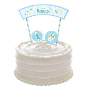 Topo De Bolo Cha Bebe Menino 6un Regina