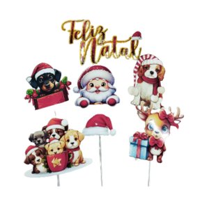 Topper Bolo Grande Personalizado Feliz Natal