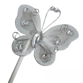 Topper para Bolo Borboleta Branca com Pedras – 3 Unidades – Ref. M-241858