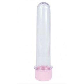 Tubo Acrílico Grande Tampa Rosa Claro C/ 10 Un Massari