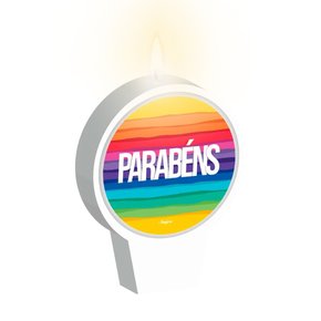Vela Aniversário Arco-Íris Regina