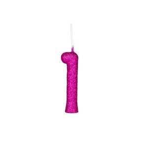 Vela Cintilante Glitter Nº1 Pink Regina