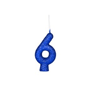 Vela Cintilante Glitter Nº6 Azul Regina