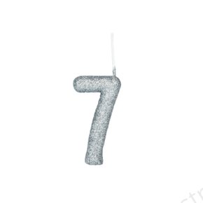 Vela Cintilante Glitter Nº7 Prata Regina