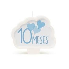 Vela Cromus Mesversario 10 Meses Azul