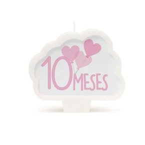 Vela Cromus Mesversario 10 Meses Rosa