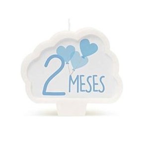 Vela Cromus Mesversario 2 Meses Azul