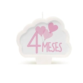 Vela Cromus Mesversario 4 Meses Rosa