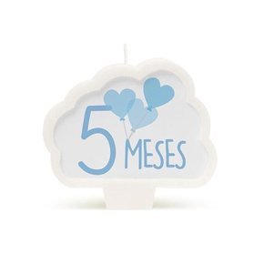 Vela Cromus Mesversario 5 Meses Azul