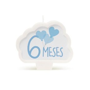 Vela Cromus Mesversario 6 Meses Azul