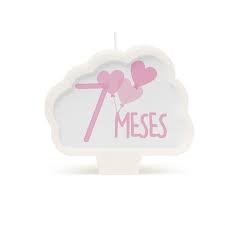 Vela Cromus Mesversario 7 Meses Rosa