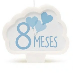 Vela Cromus Mesversario 8 Meses Azul