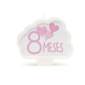 Vela Cromus Mesversario 8 Meses Rosa