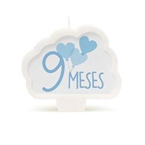 Vela Cromus Mesversario 9 Meses Azul