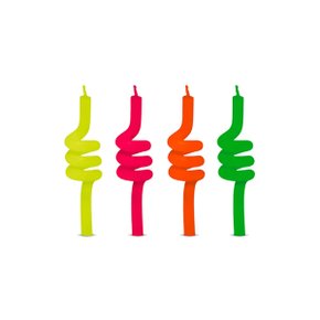 Vela Espiral Colorida com 4 Unidades