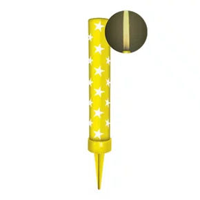 Vela Fonte Luminosa Amarela Unidade Silver Plastic