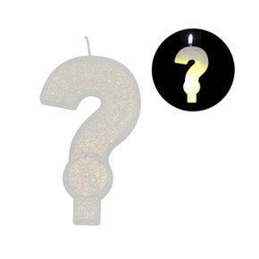 Vela Led Interrogação Silver Festas