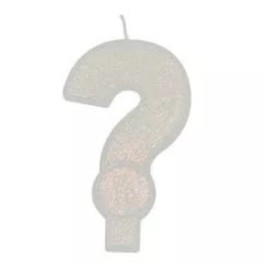 Vela Led Interrogação Silver Festas
