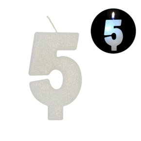 Vela Led N. 5 Silver Festas