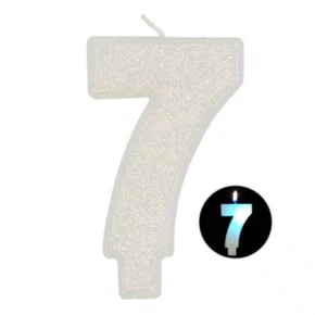 Vela Led N. 7 Silver Festas